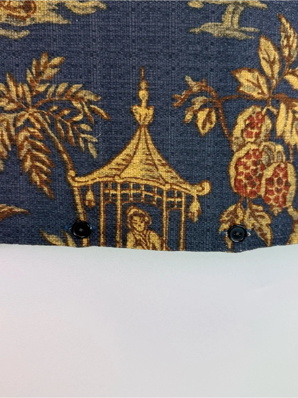Silk Road Blue Cotton Jacquard Pillow Sham Chinoiserie Print 2 Standard/King